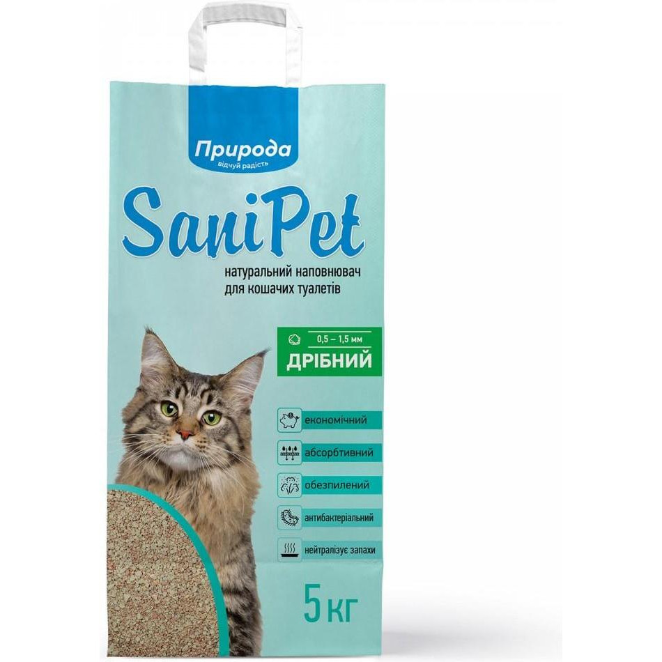 Природа Sani Pet бентонитовый мелкий 5 кг (PR240784) - зображення 1