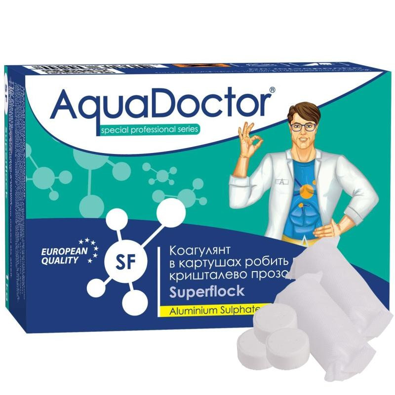 AquaDOCTOR Коагулянт  SF Superflock картуши (1 кг) коагулирующее средство для очистки и осветления мутной воды  - зображення 1