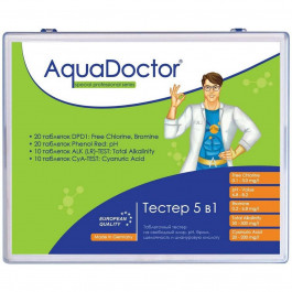   AquaDOCTOR Тестер таблеточный  5в1 для измерения pH, свободного хлора, брома, щелочности и циануровой кислоты