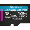 Kingston 128 GB microSDXC class 10 UHS-I U3 Canvas Go! Plus + SD Adapter SDCG3/128GB - зображення 2