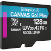 Kingston 128 GB microSDXC class 10 UHS-I U3 Canvas Go! Plus + SD Adapter SDCG3/128GB - зображення 3