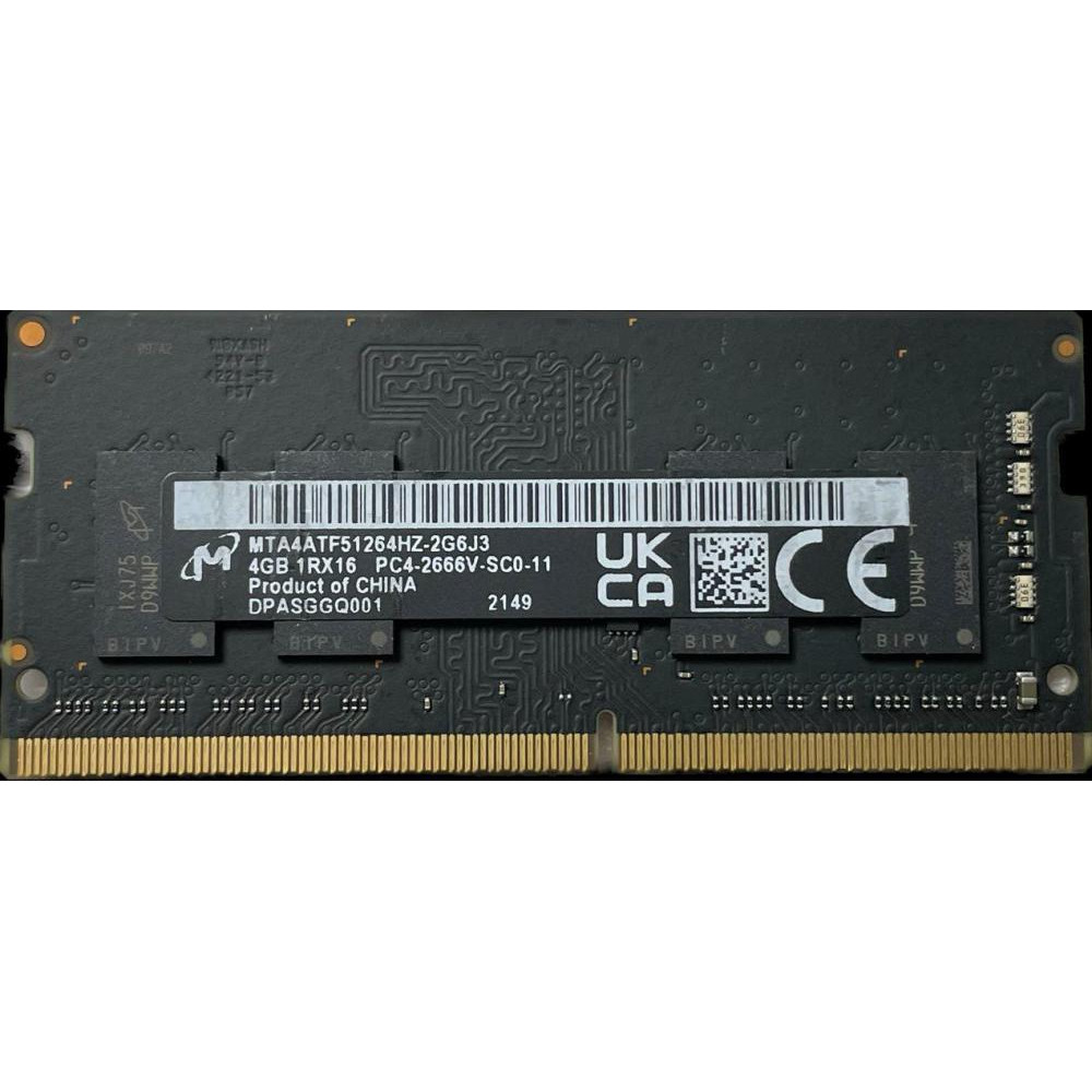 Micron 4 GB SO-DIMM DDR4 2666 MHz (MTA4ATF51264HZ-2G6J3) - зображення 1