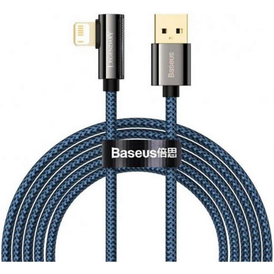 Baseus Legend Series Elbow Fast Charging Data Cable USB to Ligtning 1m Blue (CACS000003) - зображення 1