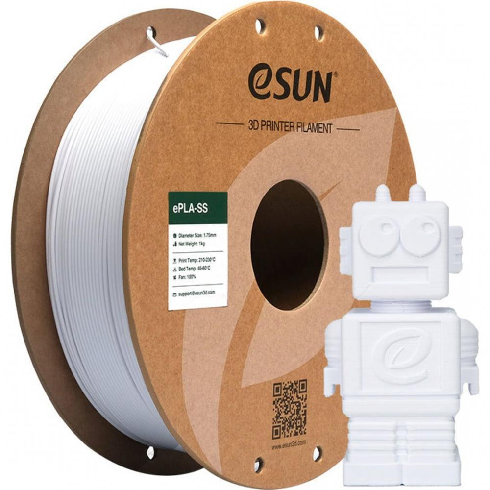 Esun ePLA-SS Filament (пластик) для 3D принтера  1кг, 1.75мм, білий (ePLA-SS-P175W1) - зображення 1