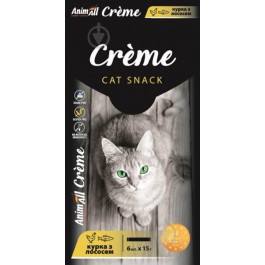   AnimAll Snack Creme з куркою та лососем 6х15 г (176408)