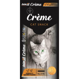   AnimAll Snack Creme з куркою та креветками 6 х15 г (176407)