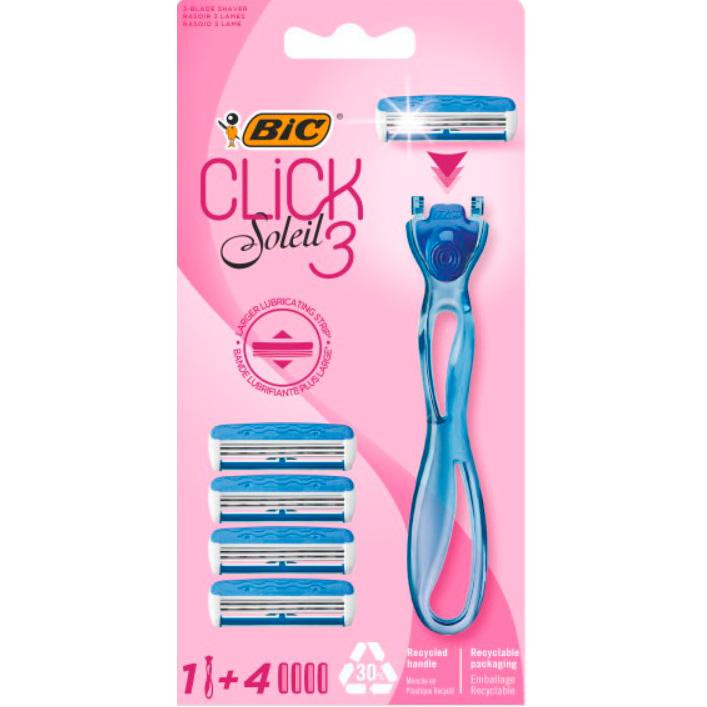 BIC Бритва  Click Soleil 3 з 4 змінними картриджами (3086123644946) - зображення 1