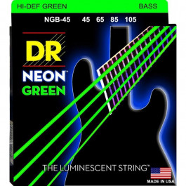   DR NGB-45 Hi-Def Neon Green K3 Coated Medium Bass Guitar 4 Strings 45/105