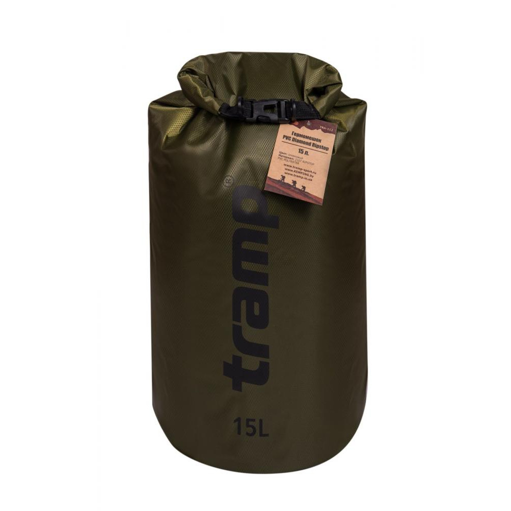 Tramp Гермомешок PVC Diamond Rip-Stop 15L (TRA-112-olive) - зображення 1