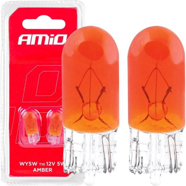 AMIO T10 W5W W2.1x9.5d 12V AMBER 03347 - зображення 1