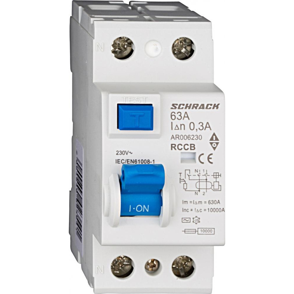 Schrack Technik УЗО 10кА/300мА 2P 63А AC (AR006230--) - зображення 1