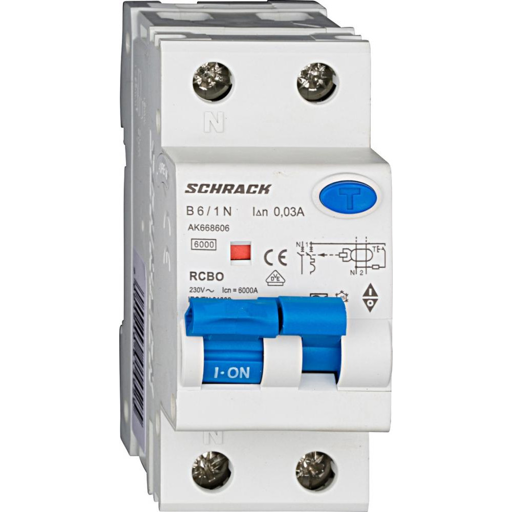 Schrack Technik 6кА/30мА 1P+N 6A BA (AK668606--) - зображення 1