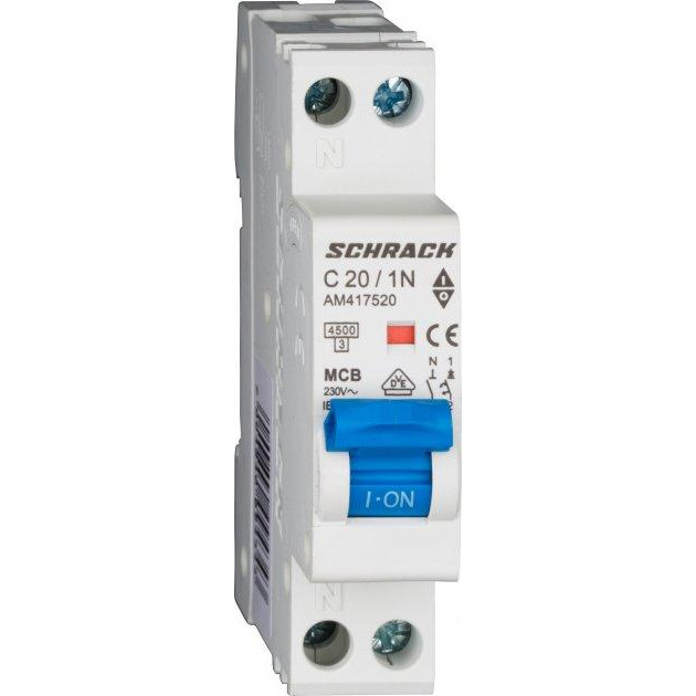 Schrack Technik 20А 1P+N 4,5кА х-ка С (AM417520--) - зображення 1