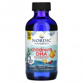   Nordic Naturals Рідкий риб&#039;ячий жир для дітей, Children&#039;s DHA, , полуниця, 119 мл