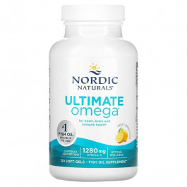   Nordic Naturals БАД Риб&#039;ячий жир, Ultimate Omega, , зі смаком лимона, 1280 мг, 120 капсул