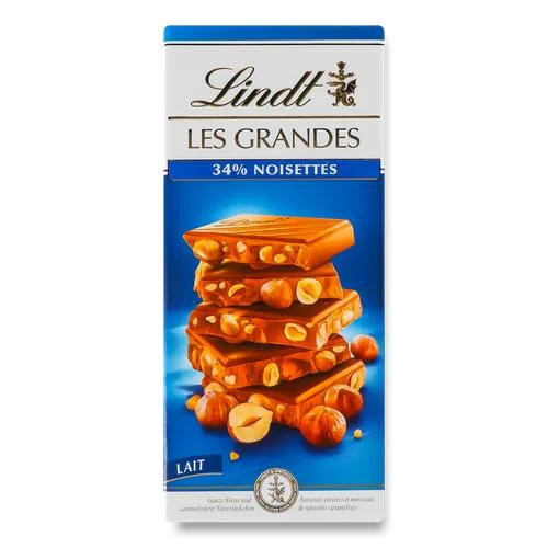 Lindt Шоколад молочний  Les Grandes з цілим фундуком, 150 г (7610400066204) - зображення 1