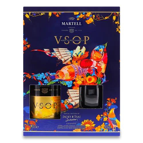 Martell Коньяк  VSOP, 40%, у подарунковій упаковці, 0,7 л + 2 склянки (889936) (3219820007510) - зображення 1