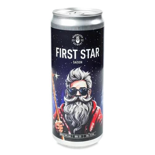 Beermaster Brewery Пиво  First Star темн н/ф з/б ФК, 0,33 л (4823096427898) - зображення 1