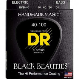   DR Струны для бас-гитары  BKB-40 Black Beauties K3 Coated Medium Bass 4-Strings 40/100