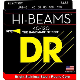   DR Струны для бас-гитары  LR5-40 Hi-Beam Stainless Steel 5 String Light Bass Strings 40/120