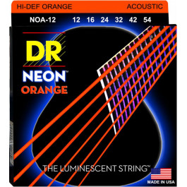   DR Струны для акустической гитары  NOA-12 Hi-Def Neon Orange K3 Coated Medium Acoustic Guitar Strings 1