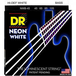   DR NWB-45 Hi-Def Neon White K3 Coated Medium Bass 4 Strings 45/105