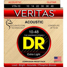   DR DR STRINGS VERITAS COATED CORE ACOUSTIC GUITAR STRINGS - EXTRA LIGHT (10-48) VTA-10