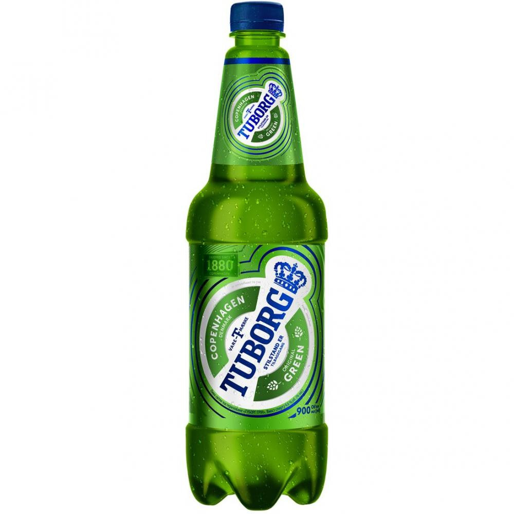 Tuborg Пиво  Green світло фільтроване, 4.6%, 900 мл (4820250942587) - зображення 1