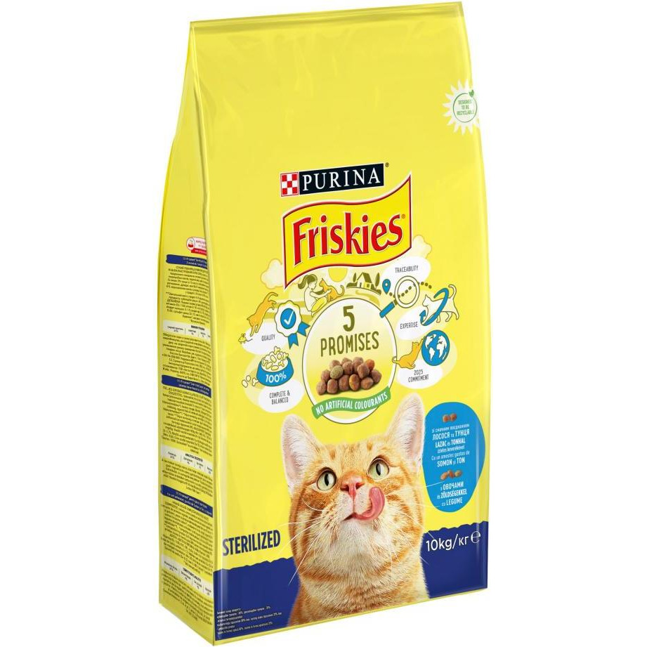 Friskies Sterilised с лососем и овощами 10 кг (7613033205064) - зображення 1