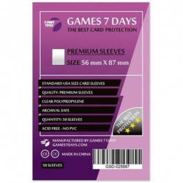   Games7Days Протектори для карт  (56 х 87 мм, Premium, 50 шт.) (GSD-025687)