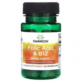   Swanson Folic Acid & B12, 30 капсул