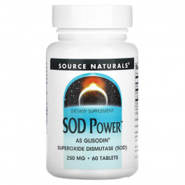   Source Naturals БАД Супероксиддисмутаза СОД, SOD, Source Naturals, 250 мг, 60 таблеток