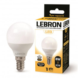   Lebron LED L-G45 8W Е14 4100K 700Lm (LEB 11-12-28)