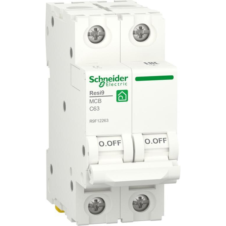 Schneider Electric Resi9 63 А, 2P, кривая С, 6кА (R9F12263) - зображення 1