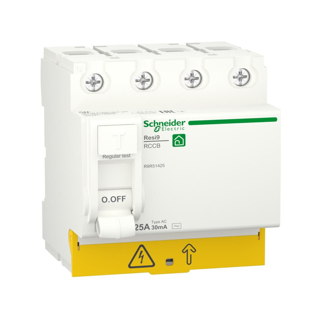 Schneider Electric УЗО Resi9 25A 30 мА 4P тип АС (R9R51425) - зображення 1