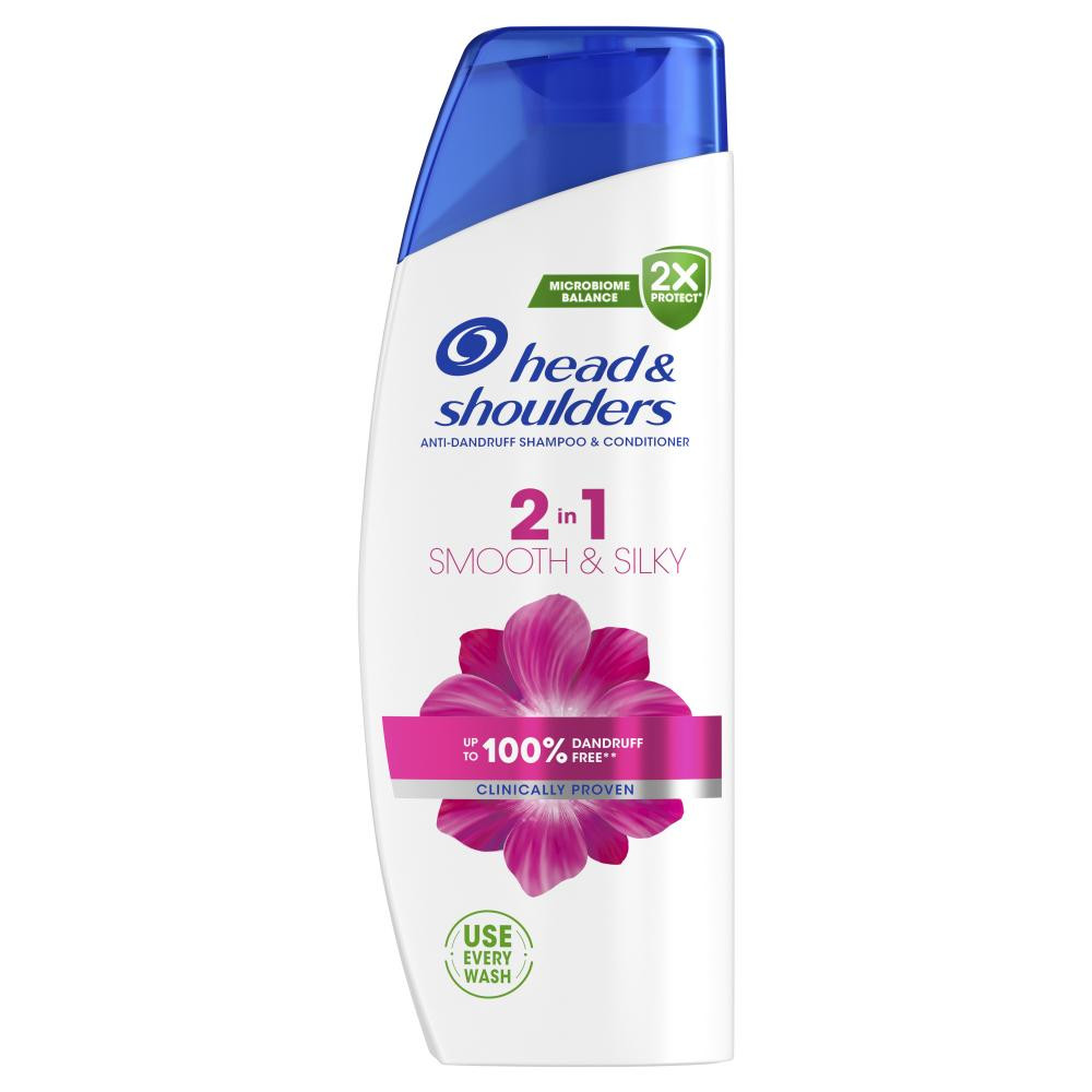 Head & Shoulders Шампунь  2 в 1 Проти лупи Гладеньке та шовковисте 330 мл (8700216304856) - зображення 1