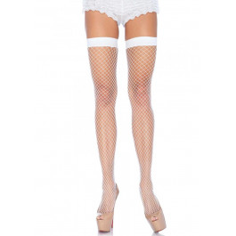   Leg Avenue Панчохи-сітка  Fishnet Thigh Highs White, дрібна сітка, one size (SO7974)