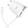 Hoco C59A 2USB 2.1A + Lightning White - зображення 1