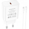 Borofone BA71A Power single Port PD20W charger set White (BA71ACLW) - зображення 3