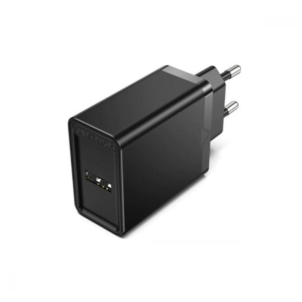 Vention 1-port USB 12W Black (FAAB0-EU) - зображення 1