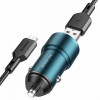 Borofone BZ19A Wisdom single port QC3.0 car charger set Micro Sapphire Blue (BZ19AMSU) - зображення 2