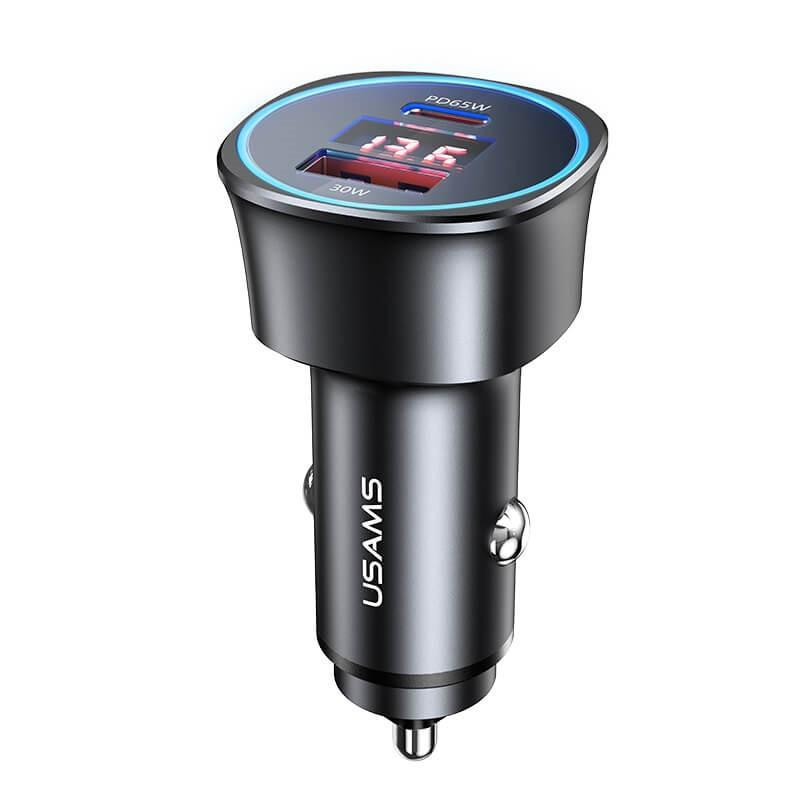 USAMS US-CC146 C26 Dual Ports Digital Display Fast Car Charger - зображення 1