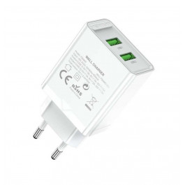   Vention Two-Port USB-A, QC3.0, 18W Wall Charger White (FBAW0-EU)