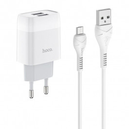   Hoco C73A Glorious 2USB 2.4A White + micro-USB