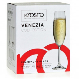   Krosno Набор бокалов для шампанского VENEZIA 200 мл 6 шт (F575413020094000)