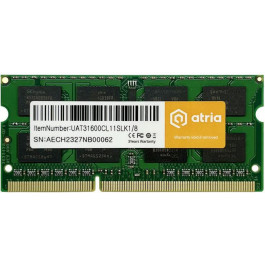   ATRIA 8 GB SO-DIMM DDR3 1600 MHz (UAT31600CL11SLK1/8)