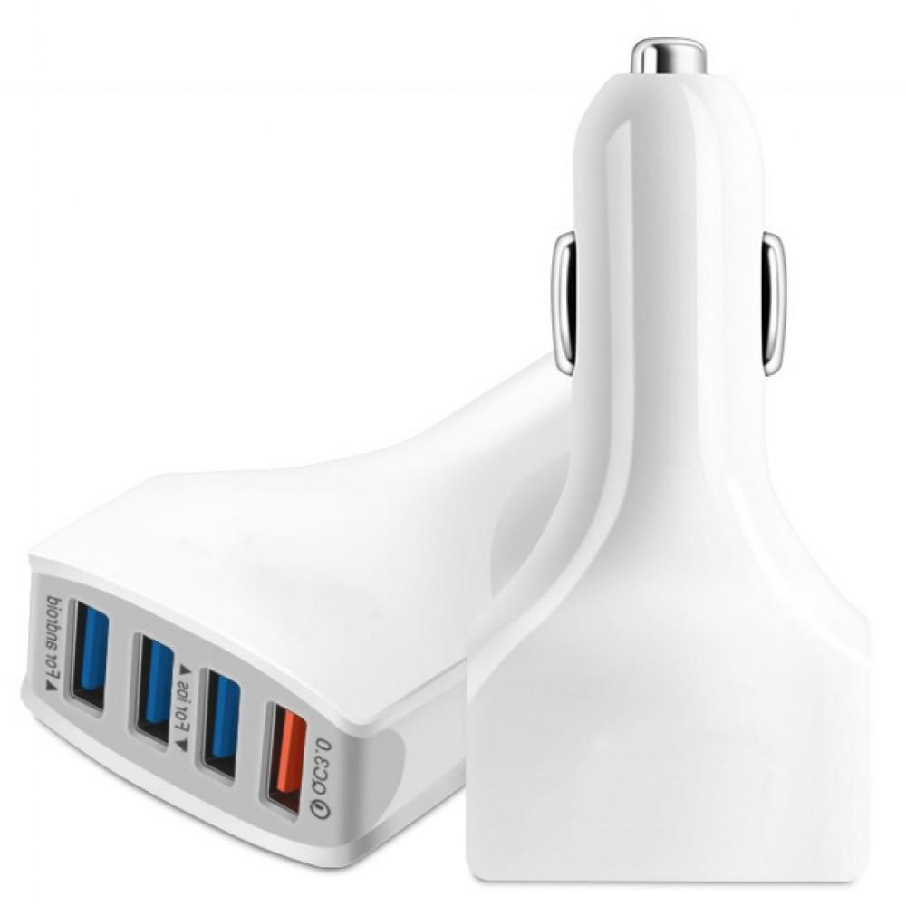 XoKo USB Car Charger Quick Charger 3.0 4xUSB 7A White (CQC-400-WH) - зображення 1