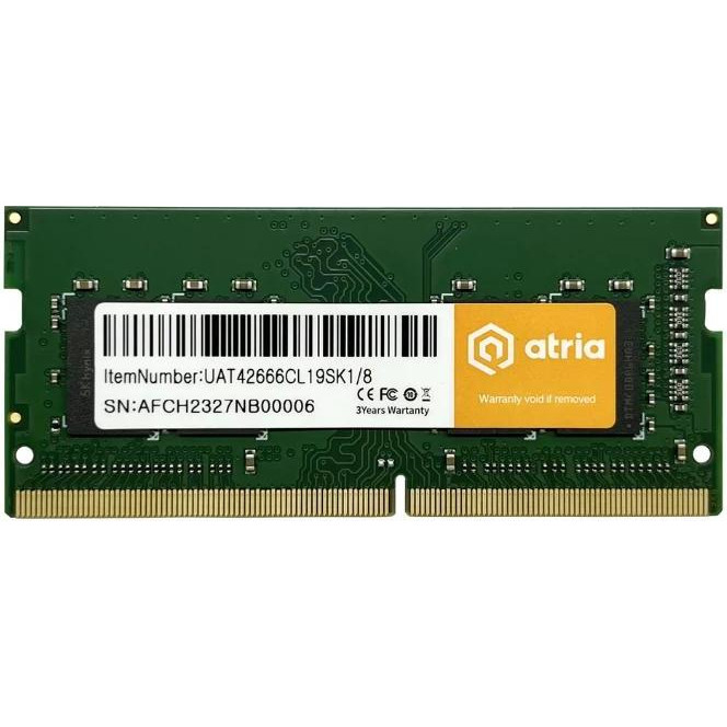 ATRIA 8 GB SO-DIMM DDR4 2666 MHz (UAT42666CL19SK1/8) - зображення 1