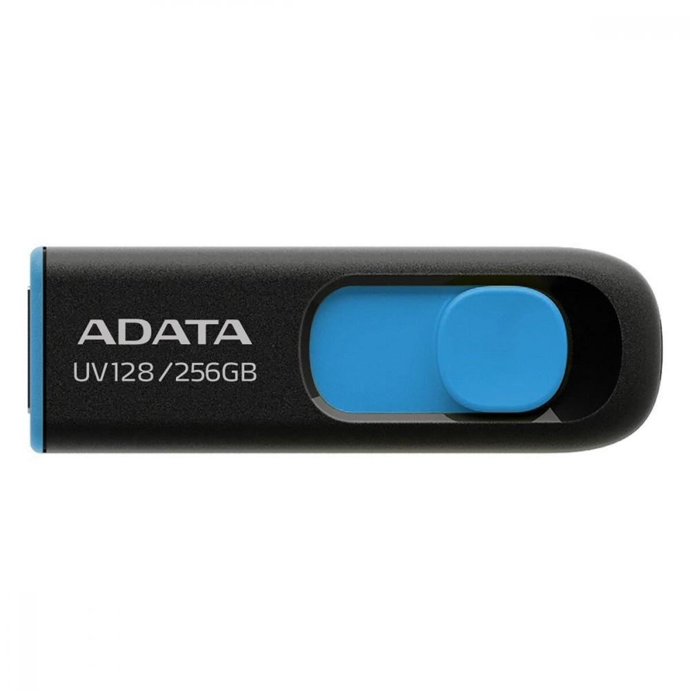 ADATA 256 GB UV128 USB 3.2 Black/Blue (AUV128-256G-RBE) - зображення 1