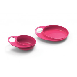   Nuvita Тарелка для кормления Easy Eating 2шт. глубокая и мелкая, Розовая (NV8461Pink)